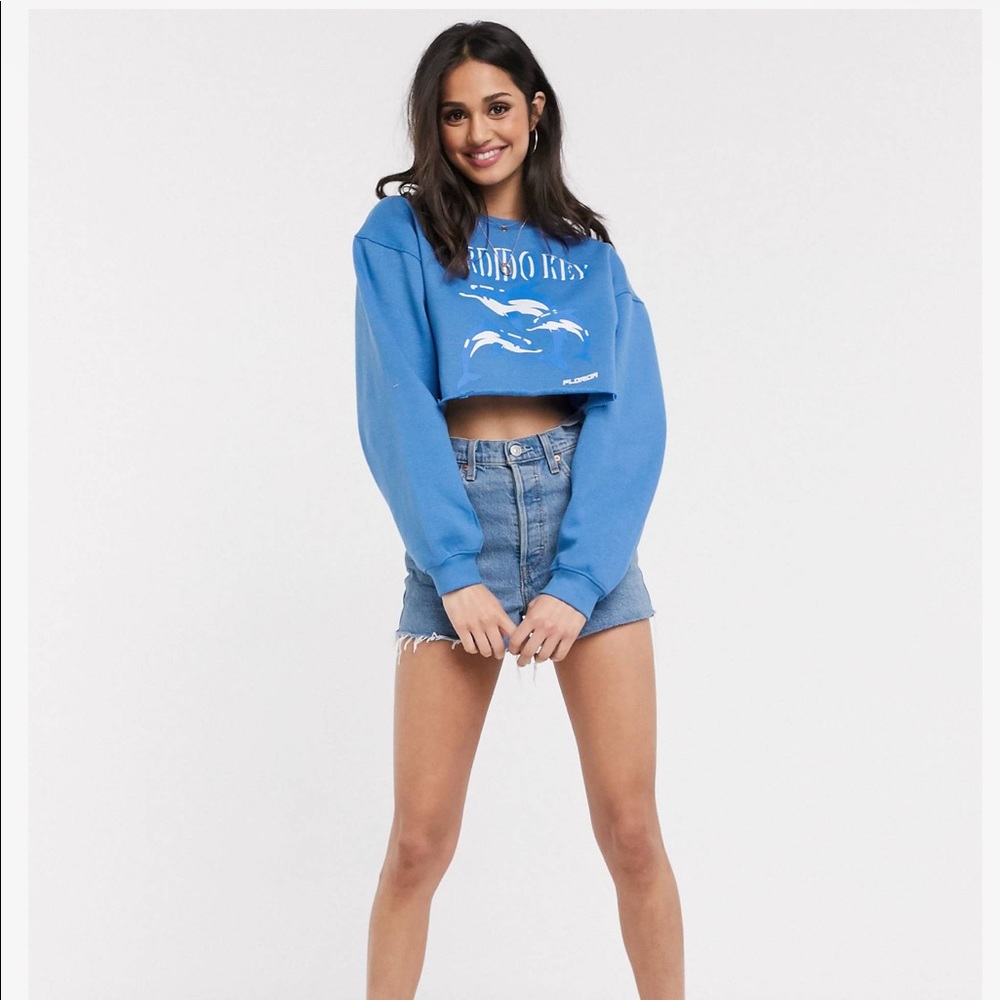 NWT Cropped relax fit dolphin sweatshirt
